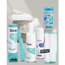 Beyaz Erkek Spor Ayakkabı Bakım Seti ( Boya & Deodorant & Köpük & Jel )