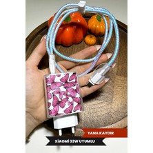 WANNA PROTECT Xiaomi 33W Uyumlu Şeffaf Şarj Başlığı Adaptörü Koruma Kablo Koruyucu 5'li Koruma Seti
