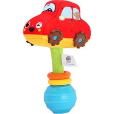 Sozzy Toys Araba El Çıngırağı Yumuşak Polyester Eğitsel Oyuncak Renkli ve Etkileşimli