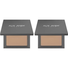 Berry Store Kompakt Pudra - 12 Saate Kadar Kalıcılık - Soğuk-Nötr Cilt Alt Tonu - Compact Powder 11 Caramel (2 Paketi)