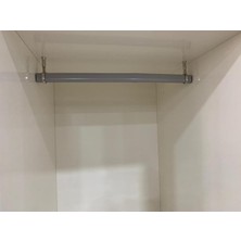 Berry Store Dolap Askı Borusu Gri+2 Tüm Ölçüler Tüm Uyumlu 42CM