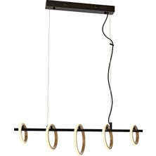 Berry Store AV-60359-5Y-BSY Sarı/siyah Boyalı Modern Avize LED Metal Pleksi 80X20CM