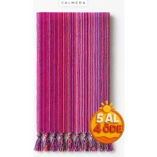 Calmera Etnika Peştemal | İnce - Renkli Saçaklı | Plaj Pareo, Deniz, Havuz, Yoga, Pilates Havlusu - Pembe