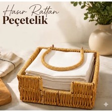 Duffa Dekoratif Rattan Peçelik Hasır Peçetelik Masa Sofra Peçeteliği