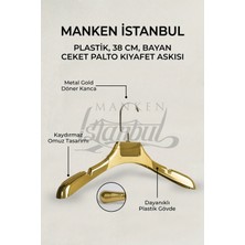 Manken İstanbul 10 Adet Italyan Kanca A-Kalite Gold Kaplama Plastik Ceket Askısı Kıyafet Askısı