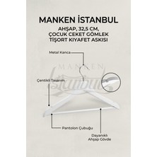 Manken İstanbul 12 Adet Çocuk Ahşap Ceket Askısı Gömlek Askısı Tişört Askısı Ahşap Askı Elbise Askısı