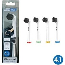 DMR Home Denthauz Charcoal - Ekstra Beyazlık Oral-B Uyumlu Diş Fırçası Başlığı - 4 Adet Yedek Başlık