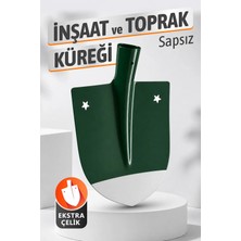 Badem10 Yapar Sapsız Güçlendirilmiş Çelik Inşaat Toprak Bahçe Küreği 1,70 mm Et Kalınlığı Metal Bahçe Küreği