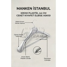 İstanbul Manken 20 Adet A-Kalite Gümüş Kaplama Plastik Ceket Askısı Kıyafet Askısı Takım Elbise Askısı