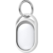 Caseonn Xiaomi Tag Kılıf Metal Halkalı Anahtarlıklı Silikon Beyaz