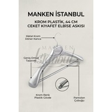 İstanbul Manken 10 Adet A-Kalite Gümüş Kaplama Plastik Ceket Askısı Kıyafet Askısı Takım Elbise Askısı