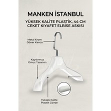 Manken İstanbul Yüksek Kalite 10 Adet Beyaz Plastik Ceket Askısı Elbise Askısı Kıyafet Askısı