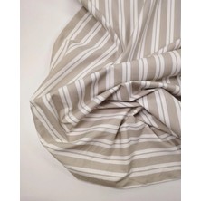Kumaş Parça Bej Beyaz Çizgili Pamuklu Dokuma Kumaş Ince Yumuşak Gömleklik & Elbiselik 150X180CM