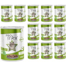 DMR Home Prostar Yetişkin Kedi Kuzulu ve Jöleli Konserve Mama 400 gr x 12 Adet