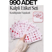 Matrak Şeyler 990 Parça Kalp & Sevgi Sticker | Paketleme ve Hediye Süslemek İçin Etiket