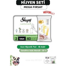 DMR Home Natural Ultra Hassas Hijyenik Ped Uzun 40 Adet, Sensitive 50'li Islak Mendil ve Rosıe
