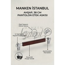 Manken İstanbul Delüks 5 Adet Ahşap Siyah-Beyaz-Ceviz Ahşap Mandallı Pantolon Askısı Etek Askısı Elbise Askısı