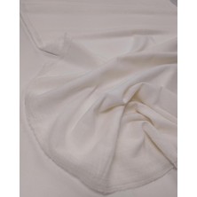 Kumaş Parça Ekru Flamlı Pamuklu Dokuma Kumaş Ince Yumuşak Dökümlü Gömleklik & Elbiselik 140X200CM
