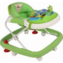 BabyHope 213 Star Yeşil-Beyaz Bebek Yürüteç Silikon Malzeme ile Müzikli ve Oyuncaklı Ön Panel