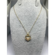 Carette De Terre Gold Renk Taşlı Kalp Kolye