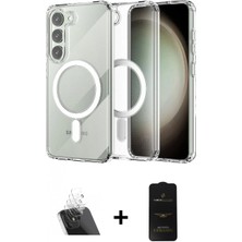 Marsilyan™- Galaxy S23 Plus Kılıf Ahenk Yansıma Prime - Siyah 6d Antistatik Mat Seramik Hayalet Nano Ekran Koruyucu + Kamera Lens Koruma Cam - Sf