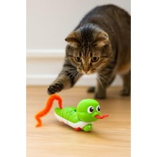 DMR Home Kurmalı Yılan Kedi Oyuncağı Hareketli Interaktif Av Oyuncağı Kıvrılarak Ilerleyen Kedi Eğlence Oyuncağı Tüylü Kuyruklu Mekanik Yılan