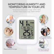 DMR Home Mini Masa Üstü Dijital Termometre ve Nem Ölçer – Kompakt Isı ve Nem Ölçer, Ev, Ofis ve Çocuk Odası Için Mıknatıslı Yapışabilir Mini Termometre Higrometre