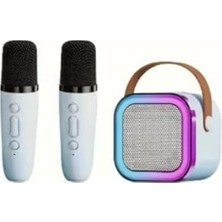 Cekar Store Çift Karaoke Mikrofonlu Kablosuz Bluetooth Hoparlör 5 Ses Efektli Rgb Hd Stereo Ses Usb/sd/fm