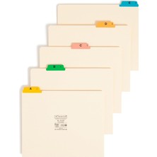 DMR Home 50180 Geri Dönüşümlü Üst Sekme Dosya Kılavuzları, Alfa, 1/5 Sekme, Manila, Mektup (25'li Set)
