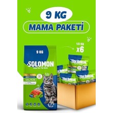 DMR Home Solomon Yetişkin Somon'lu Süper Premium 9 kg Somonlu Kedi Maması - Hipoalerjenik - Düşük Tahıllı - Yüksek Hayvansal Protein - Tüy Dökülme Engelleyici - Kolay Sindirilebilir - Kedi Maması