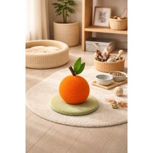 DMR Home Meyve Temalı Kedi Tırmalama Topu 17 cm Doğal Jüt Halat Kaplama Kaymaz Tabanlı Sağlam Kedi Oyuncağı Tırmalama Aparatı Evcil Hayvan Aktivite Ürünü (Portakal)