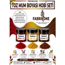 Fabrikone 3'lü Set Premium Parafin Soya Wax Toz Mum Boyası Hobi Seti - 5 cc (Kırmızı, Sarı, Kahverengi) BKFAB3KSRKH5G