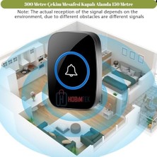 DMR Home Kablosuz Kapı Zili Uzaktan Kumandalı 300 Metre Yüksek Sesli 110DB LED Işıklı Tak Çalıştır Zil