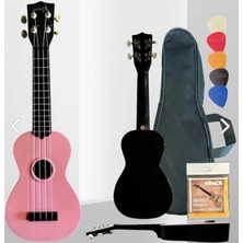 Cekar Store Soprano Ukulele Seti, 4 Telli Abs Pembe Ukulele, Kılıf ve Pena Dahil, Başlangıç Seviyesi Müzik Aleti