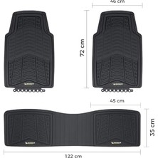DMR Home MC33863 Tüm Araçlara Uyumlu 3 Parça Üniversal 3D Havuzlu Oto Paspas