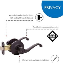 DMR Home 779223 Scroll Gizlilik Yatak ve Banyo Kapı Kolu Mat Siyah