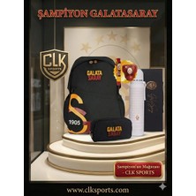 Galatasaray Sırt Çantası , Çift Gözlü Kalem Çantası - Lisanslı Çift Katlı Çelik Termos Matara Hediye