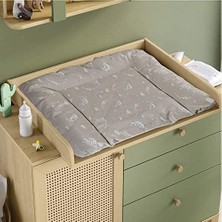 DMR Home Elyaf Dolgulu Pvc Alt Değiştirme Minderi, Sıvı Geçirmez, Leke Tutmaz, Aydede Desenli, Bej, 75X85CM