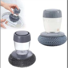 DMR Home Hazneli Sihirli Bulaşık Fırçası Telli Pratik Temizleme Ovma Teli 2 Adet Uçlu