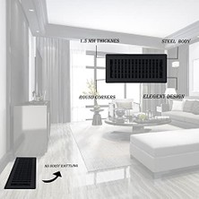 DMR Home 10,16 cm x 30,48 cm Tasarım, Dökme Demir Siyah Kaplama Hava Filtresi ile Çelik Zemin Kaydı - Ev Zemin Için Havalandırma Kapakları - Dekoratif Havalandırma Örtüleri - Kat Kaydı