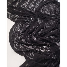 Kumaş Parça Siyah Esnek Dantel Kumaş Şık Bluzluk & Abiyelik 120X180CM