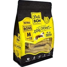 DMR Home Doggie Delibon Deri Pres Kemik, M Boy, Naturel, 15CM x 12ADET