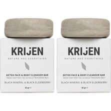 DMR Home Krijen Has Detox Etkili Siyah Mineral & Kara Mürver Yüz ve Vücut Temizleme Barı 95 gr (2 Paketi)