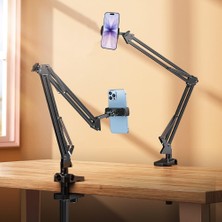 DMR Home Jopree CT08 | Teleskopik Telefon Tutucu, 360° Döner, Tek Elle Ayarlama, Yükseltilebilir Taban, Uzaktan Kumandalı, Canlı Yayın, Online Eğitim, Oyun Oynama Için Uyumlu (Telefon Tutucu - Siyah)
