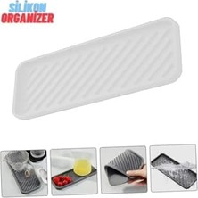DMR Home Silikon Yağdanlık Yağlık Standı Altlık,çok Amaçlı Organizer Sunumluk,sabunluk Altlığı 1 Adet Beyaz