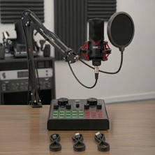 Midex GMX-1  Record Set Condenser Siyah Stüdyo Mikrofon Kablolu Ses Kartı Özellikli Yüksek Kalite Paket