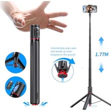 DMR Home Ayarlanabilir Selfie Çubuğu 177CM - Otomatik Açılma, Çok Açı Ayarı, Kablosuz Uzaktan Kumanda, Alüminyum Gövde, 10M Mesafeden Fotoğraf Çekimi, Telefon Standı | TT01