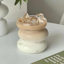 DMR Home Asimetrik Dalgalı Cam Bardak 2’li Set 530 ml Geniş Hacimli Borosilikat Kahve ve Sunum Bardağı, Estetik Tasarım, Pinterest Stili Dekoratif Bardak