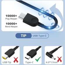 DMR Home 65 W USB C Tipi C Ac Şarj Thinkpad E580 E585 E590 E590S E595 T480 T490 T580 Yoga C940 C740 Thinkbook ADLX65YCC3A Laptop Güç Kaynağı Adaptörü Kablosu ile Uyumlu