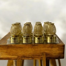 Gümüş Avm LED Işıklı Mini Saray Mumu (12 Adet)